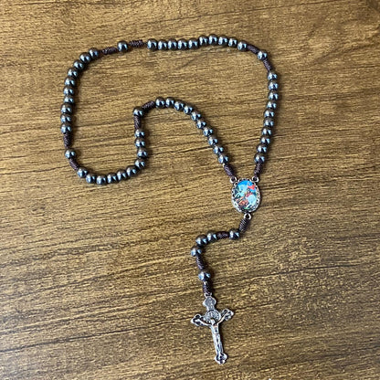 TERÇO DE HEMATITA SÃO JORGE 6MM (3 UNIDADES)