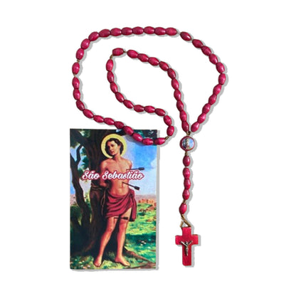 TERÇO DE MADEIRA SÃO SEBASTIÃO 8MM (3 UNIDADES)