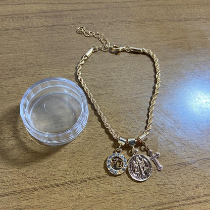 PULSEIRA DOURADA MEDALHA DE SÃO BENTO (6 UNIDADES)