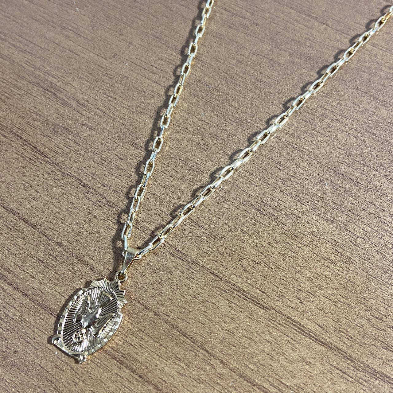 CORRENTE DOURADA DIVINO ESPÍRITO SANTO MOD2 ( 1 UNIDADE)