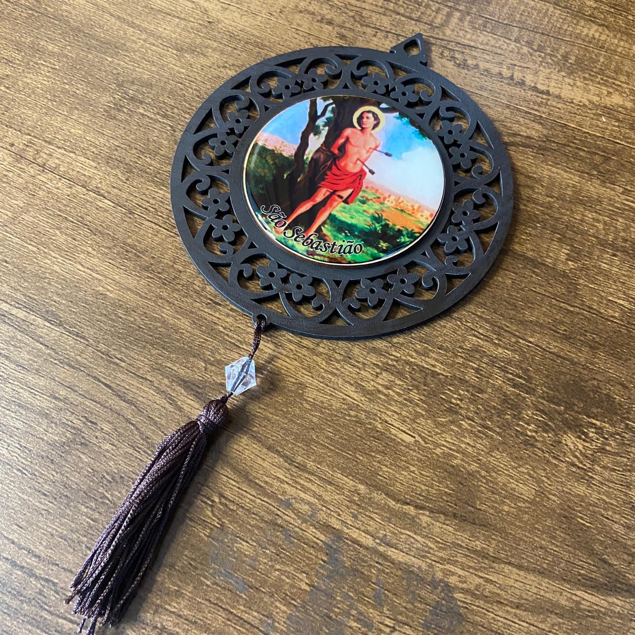 MANDALA MDF TABACO SÃO SEBASTIÃO 26CM (1 UNIDADE)