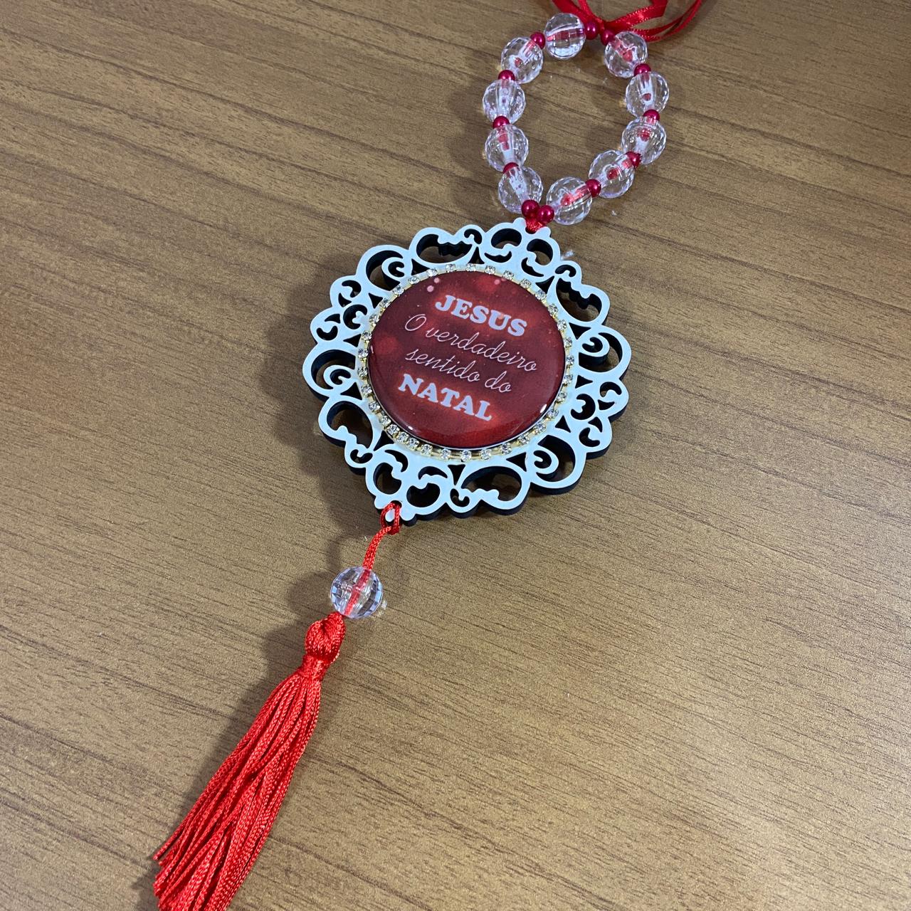 MEDALHÃO DE PORTA RESINADO COM STRASS SAGRADA FAMÍLIA (1 UNIDADE)