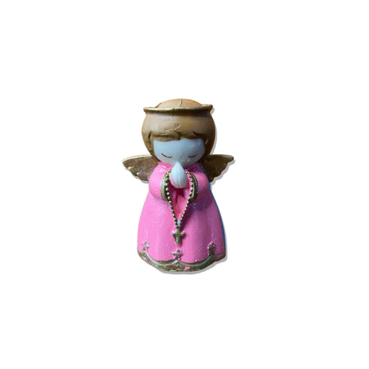 IMAGEM DE RESINA NACIONAL ANJINHO ROSA 07CM (3 UNIDADES)