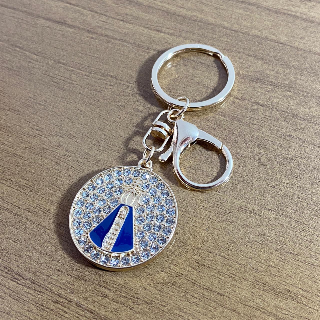 CHAVEIRO LUXO NOSSA SENHORA APARECIDA COM STRASS MOD5 (6 UNIDADES)