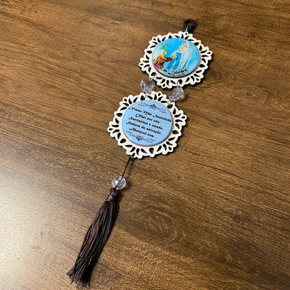 ADORNO DUPLO MINI CIRCULO NOSSA SENHORA DE LOURDES (1 UNIDADE)