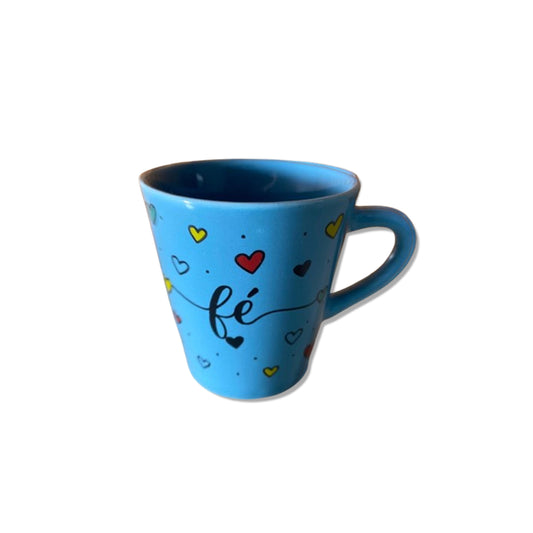 XÍCARA AZUL MOD1 FÉ 120ML (1 UNIDADE)