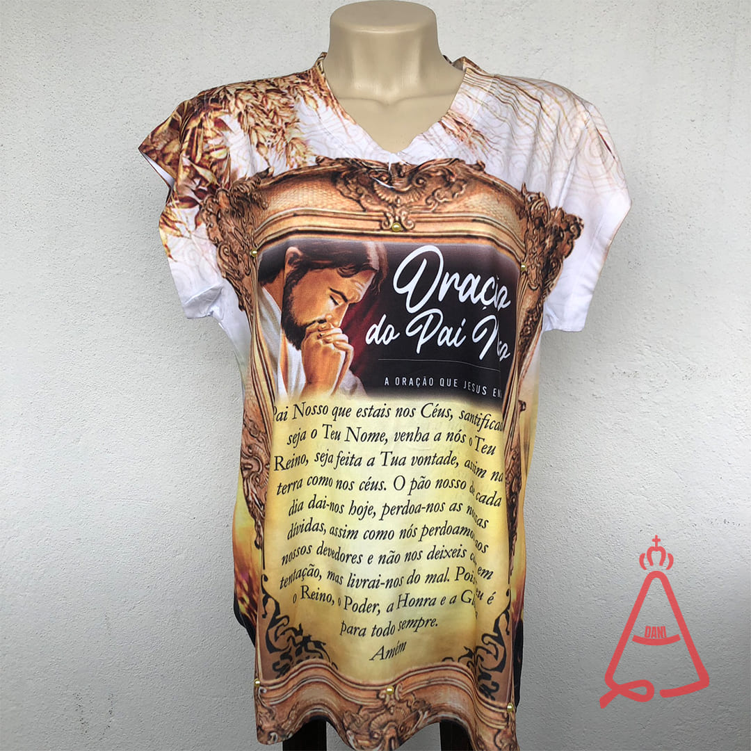 CAMISETA RELIGIOSA ORAÇÃO DO PAI NOSSO TAMANHO:GG (1 UNIDADE)