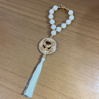 DEZENA PARA CARRO DIVINO ESPÍRITO SANTO AMORA BRANCA 12MM (3 UNIDADES)