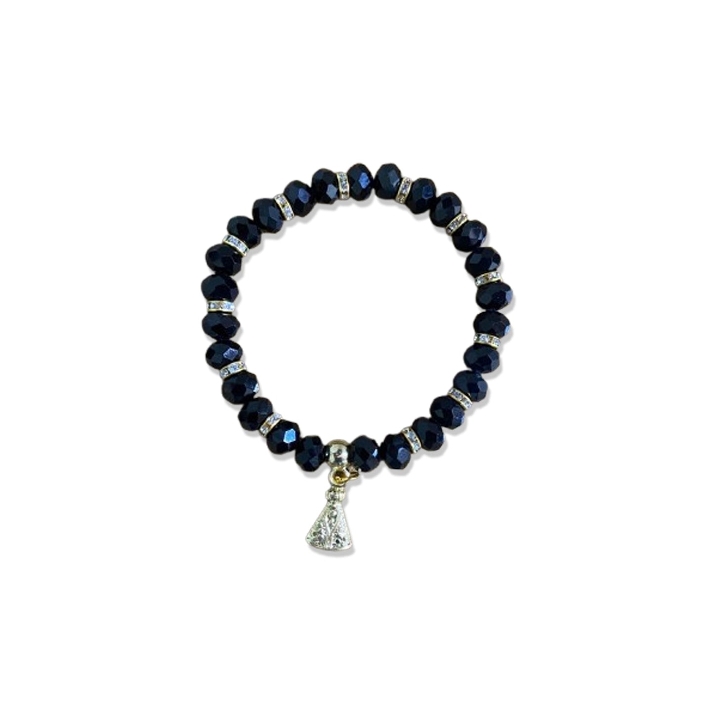 PULSEIRA CRISTAL PRETO NOSSA SENHORA APARECIDA  (06 UNIDADES)