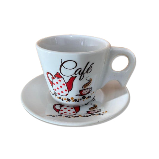 XÍCARA COM PIRES CAFÉ 200ML (1 UNIDADE)