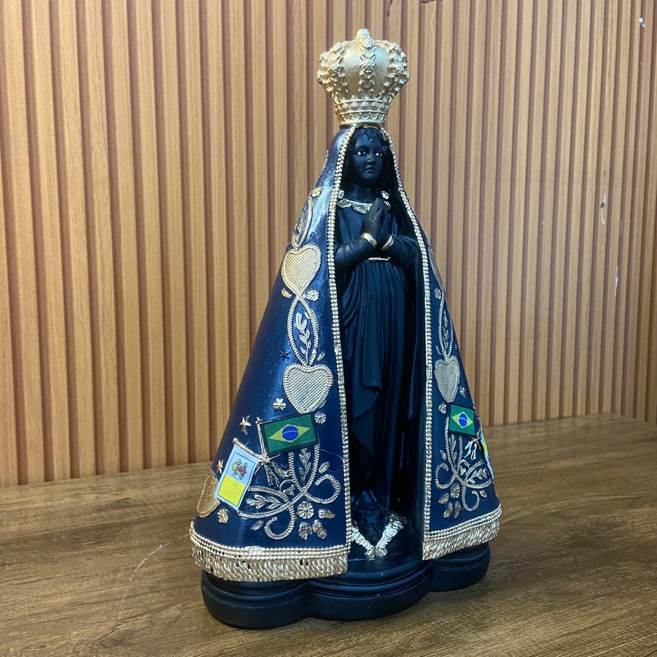 IMAGEM DE GESSO NOSSA SENHORA APARECIDA PINTADA 37CM  (1 UNIDADE)