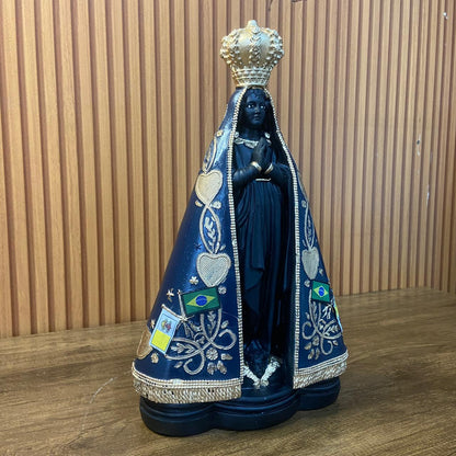 IMAGEM DE GESSO NOSSA SENHORA APARECIDA PINTADA 37CM  (1 UNIDADE)