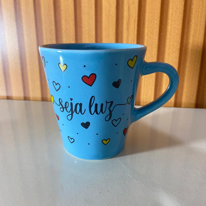 XÍCARA AZUL MOD1 SEJA LUZ 120ML (1 UNIDADE)