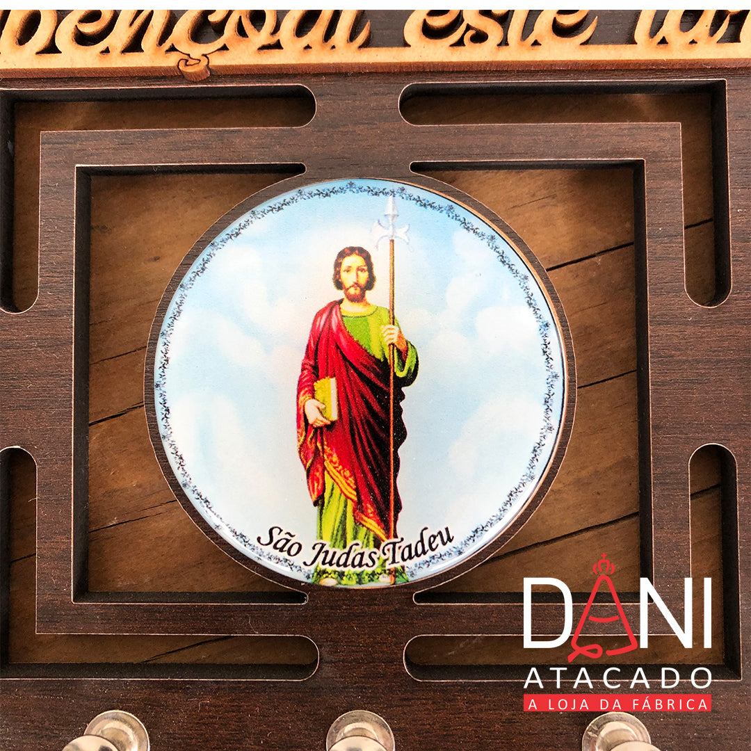PORTA CHAVE VAZADO RESINADO SÃO JUDAS TADEU 14CM (1 UNIDADE)