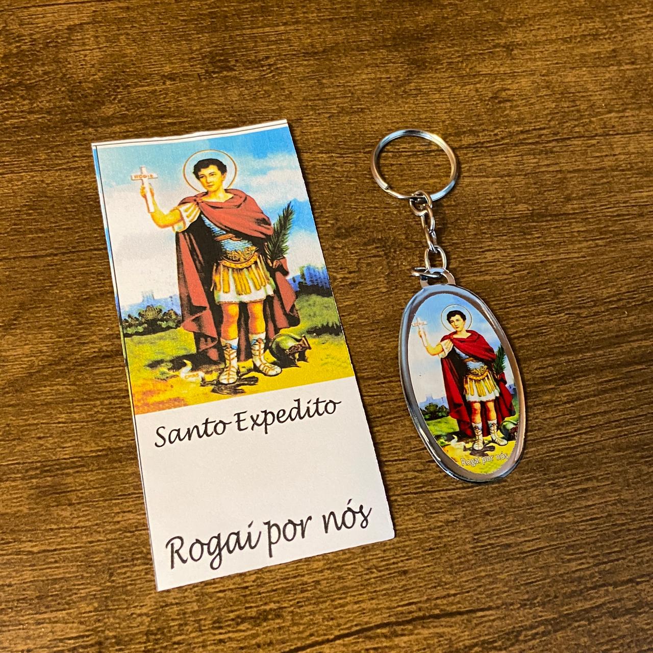 CHAVEIRO METAL OVAL RESINADO SANTO EXPEDITO (6 UNIDADES)