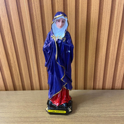 IMAGEM DE RESINA NACIONAL NOSSA SENHORA DAS DORES 20CM (1 UNIDADE)