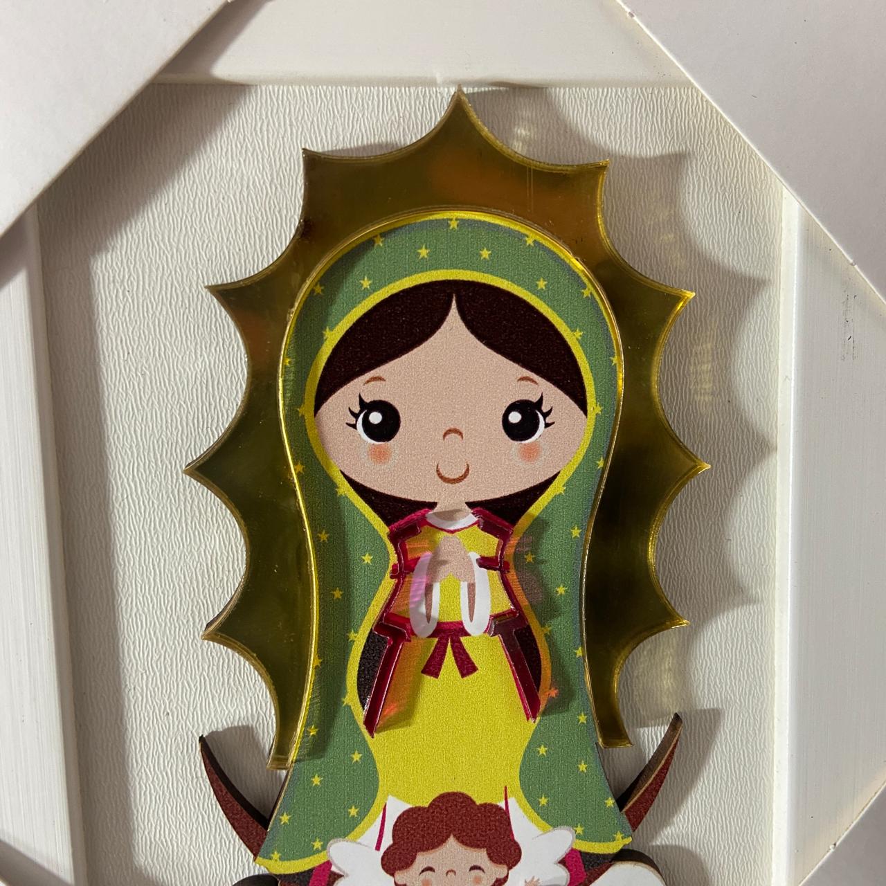 QUADRO MDF NOSSA SENHORA DE GUADALUPE INFANTIL COM ACRÍLICO 16,2CMX 13CM (1 UNIDADE)