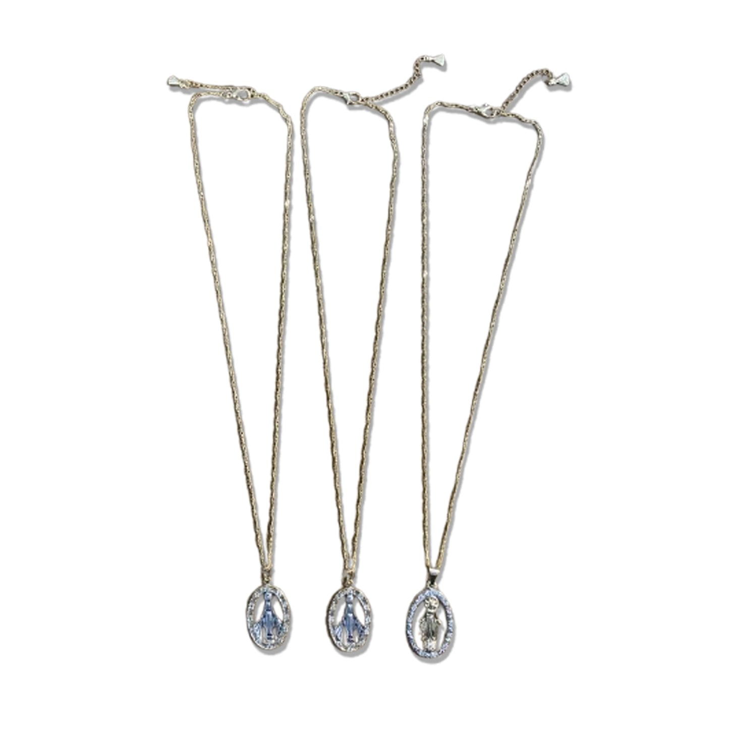 CORRENTE DOURADA NOSSA SENHORA DAS GRAÇAS COM STRASS (3 UNIDADES)