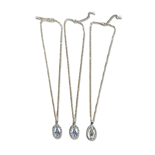 CORRENTE DOURADA NOSSA SENHORA DAS GRAÇAS COM STRASS (3 UNIDADES)