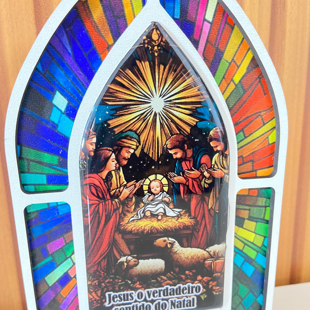 CAPELA MDF VITRAL PRESÉPIO MOD3 18CM (1 UNIDADE)