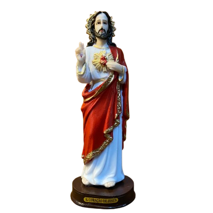 IMAGEM DE RESINA NACIONAL SAGRADO CORAÇÃO DE JESUS 20CM (1 UNIDADE)