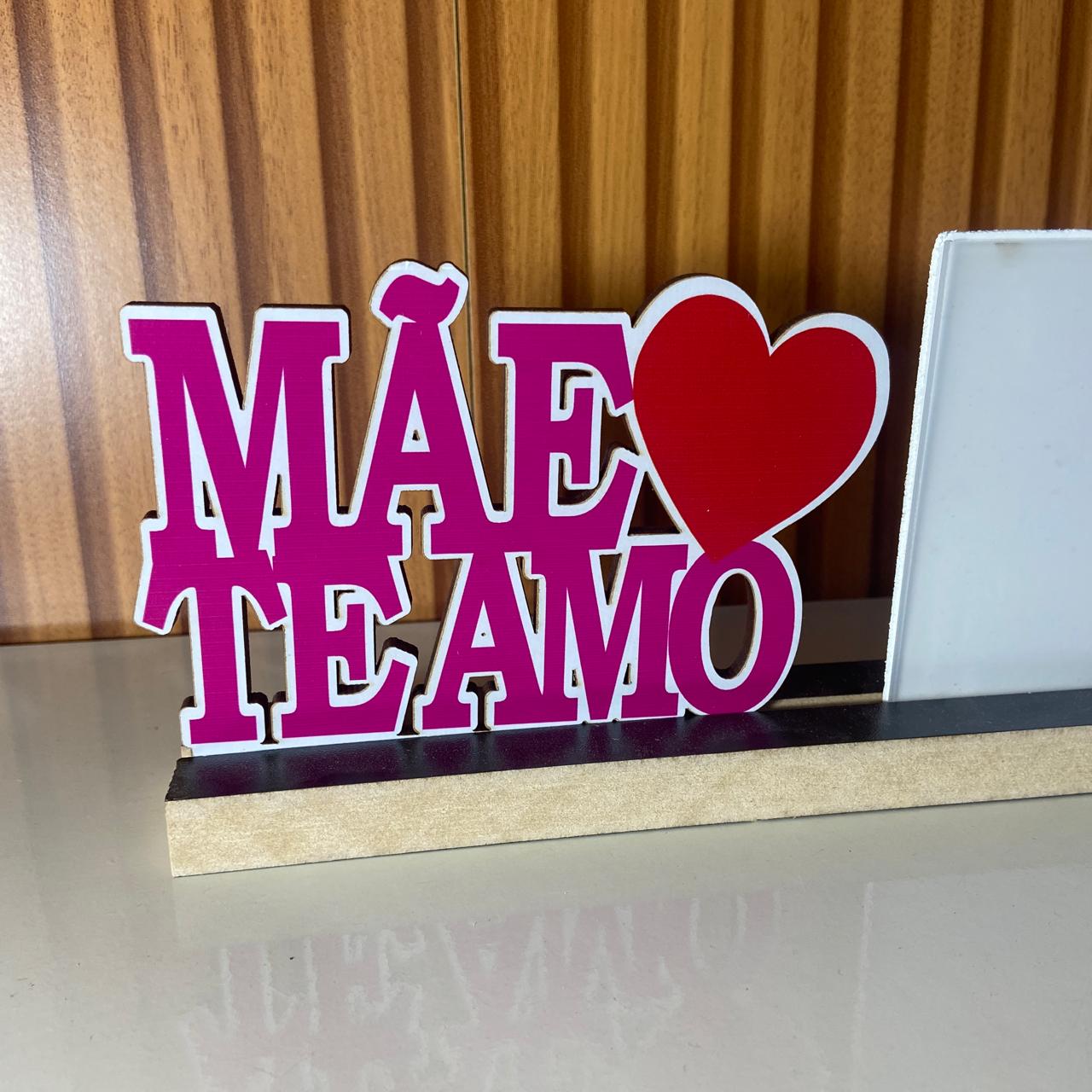 PORTA RETRATO MÃE TE AMO ROSA (1 UNIDADE)