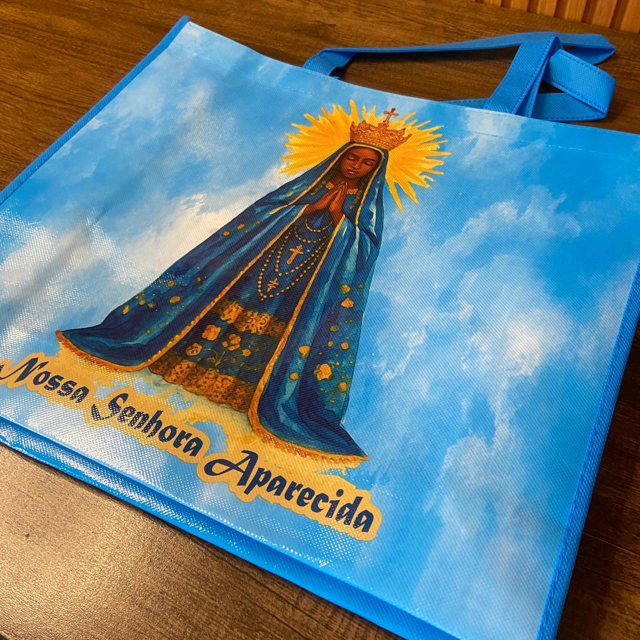 SACOLA DE COMPRAS LAMINADA NOSSA SENHORA APARECIDA 35x40CM   (1 UNIDADE)