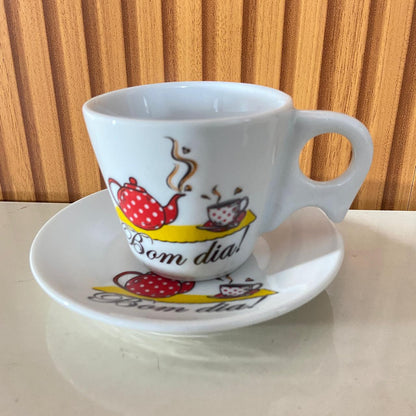 XÍCARA COM PIRES BOM DIA  200ML (1 UNIDADE)