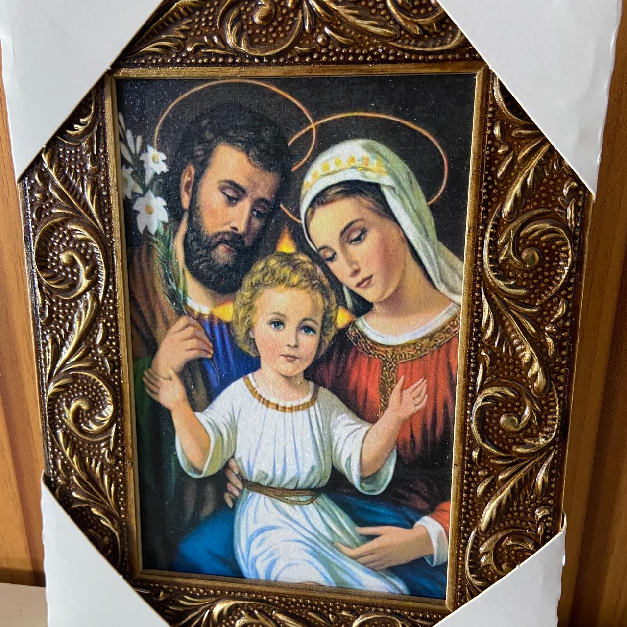 QUADRO COM MOLDURA RESINADO SAGRADA FAMÍLIA 20,5X15,5 (1 UNIDADE)