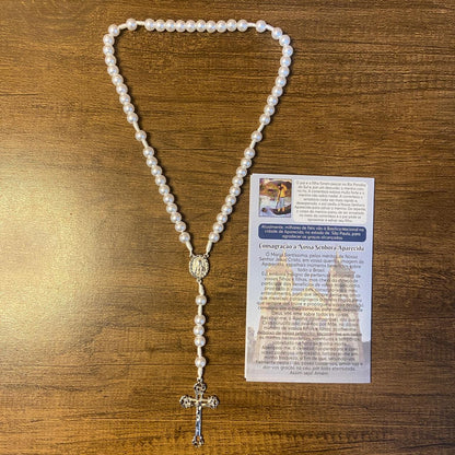 TERÇO PÉROLA NOSSA SENHORA APARECIDA 8MM (1 UNIDADE)