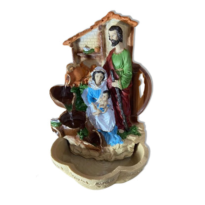 FONTE DE RESINA NACIONAL SAGRADA FAMÍLIA MOD1 33CM (1 UNIDADE)