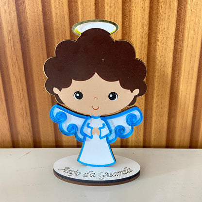 IMAGEM MDF INFANTIL COM ACRÍLICO ANJINHO DA GUARDA AZUL 12,5CM (1 UNIDADE)