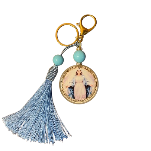 CHAVEIRO LUXO MEDALHA RESINADA NOSSA SENHORA DAS GRAÇAS  (1 UNIDADE)