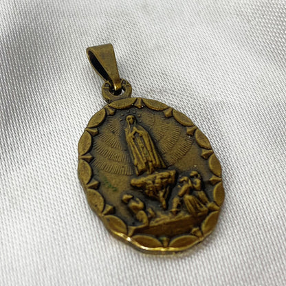 MEDALHA ITALIANA OURO VELHO NOSSA SENHORA DE FÁTIMA (6 UNIDADES)