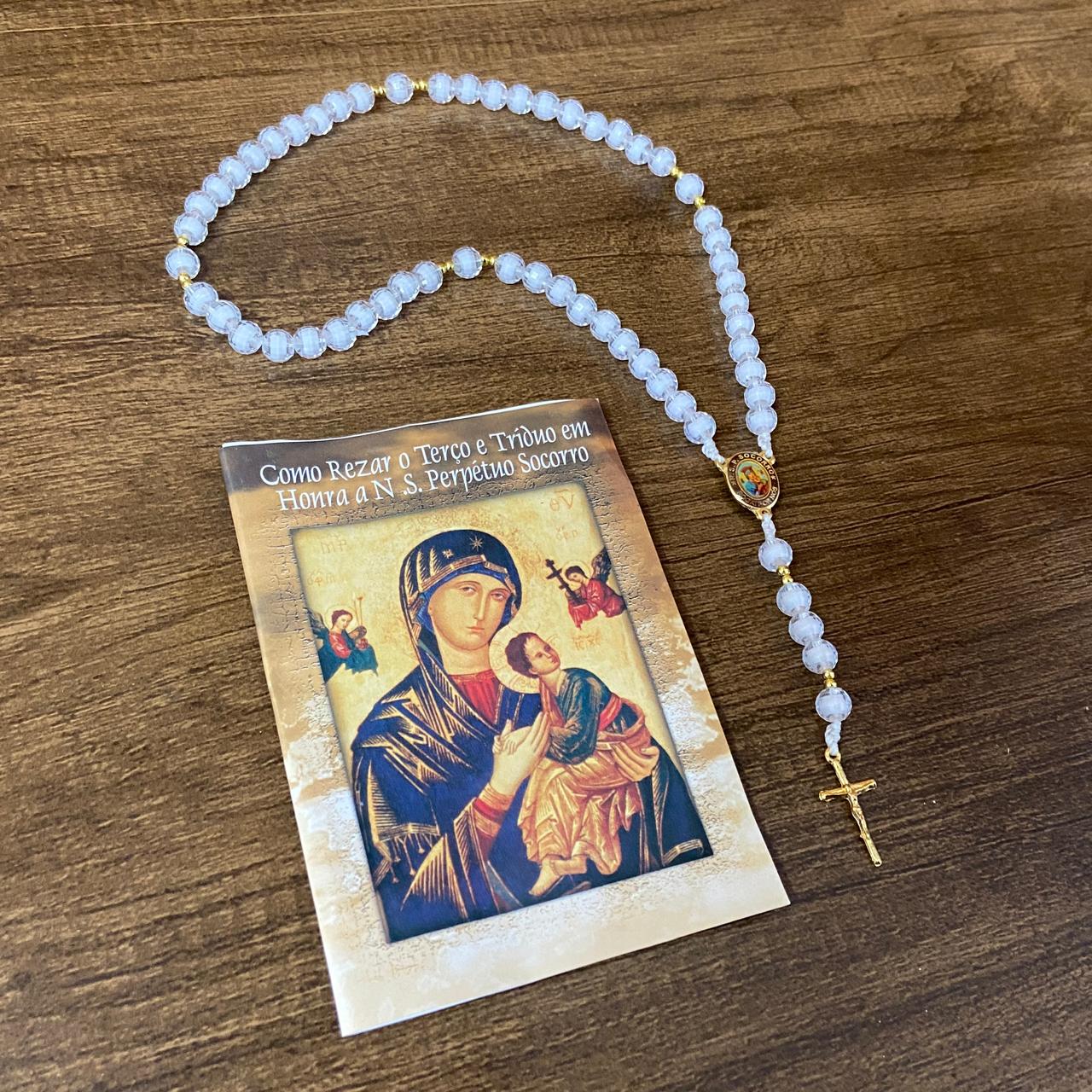 TERÇO ACRÍLICO NOSSA SENHORA DO PERPÉTUO SOCORRO 8MM (1 UNIDADES)