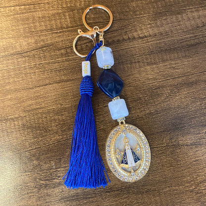 CHAVEIRO DE PEDRARIAS NOSSA SENHORA APARECIDA COM STRASS MOD3 (1 UNIDADE)