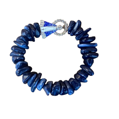 PULSEIRA PEDRARIAS COM PINGENTE NOSSA SENHORA APARECIDA COM STRASS MOD2 (03 UNIDADES)