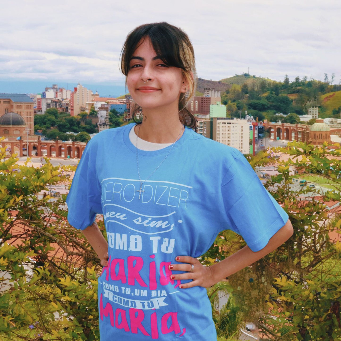 CAMISETA AZUL ROYAL QUERO DIZER MEU SIM TAMANHO GG (1 UNIDADE)