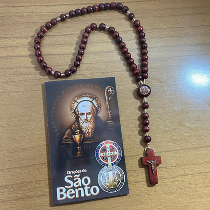 TERÇO DE MADEIRA SÃO BENTO 8MM MOD2 (3 UNIDADES)