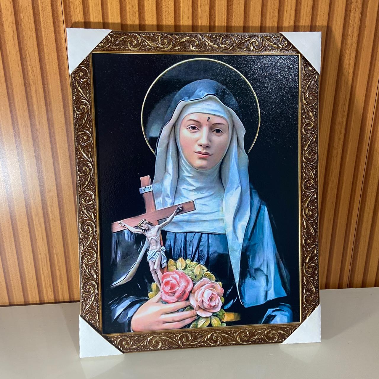 QUADRO COM MOLDURA RESINADO SANTA RITA  44CMX34CM (1 UNIDADE)