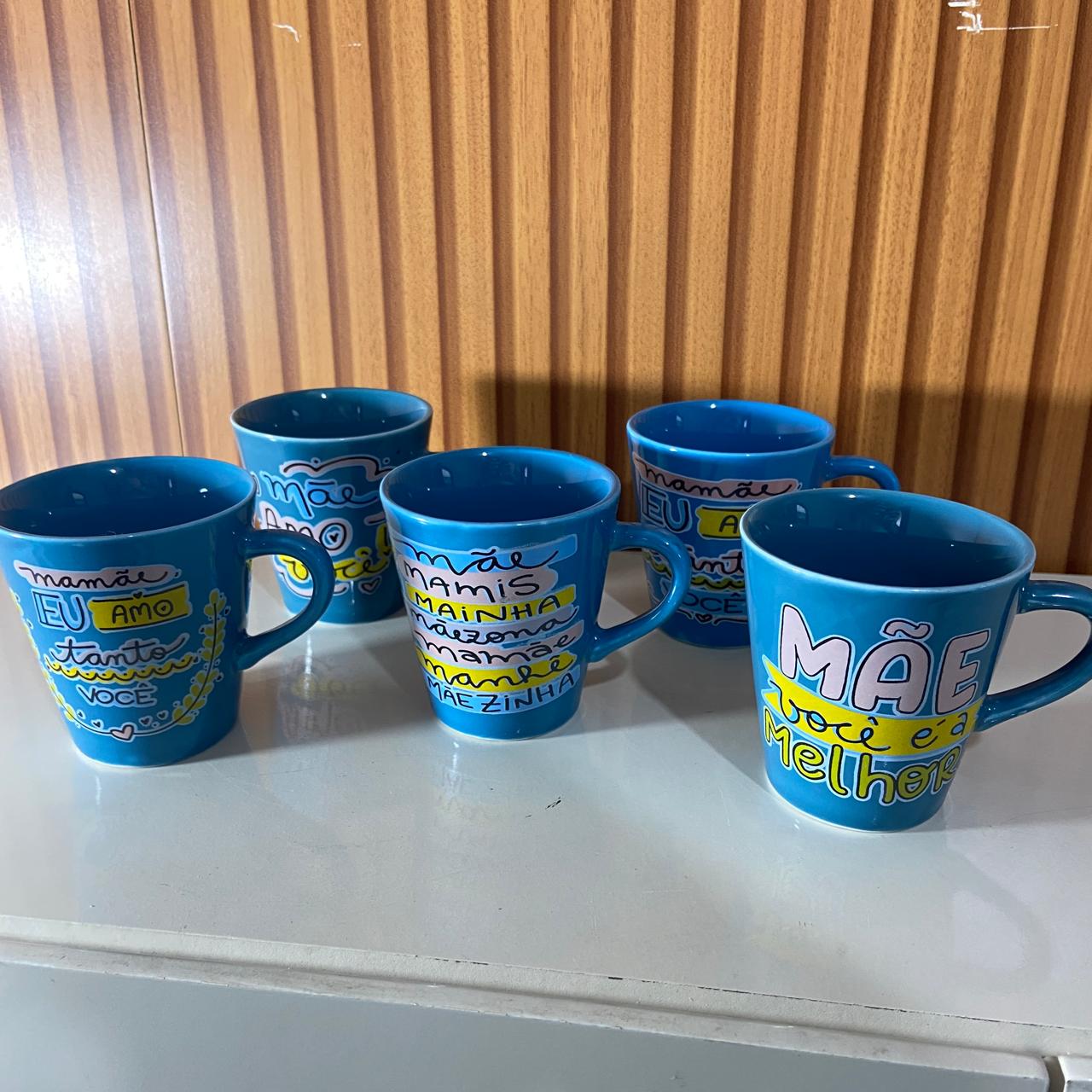 XÍCARA AZUL MOD2 MÃE - FRASES SORTIDAS 120ML (1 UNIDADE)