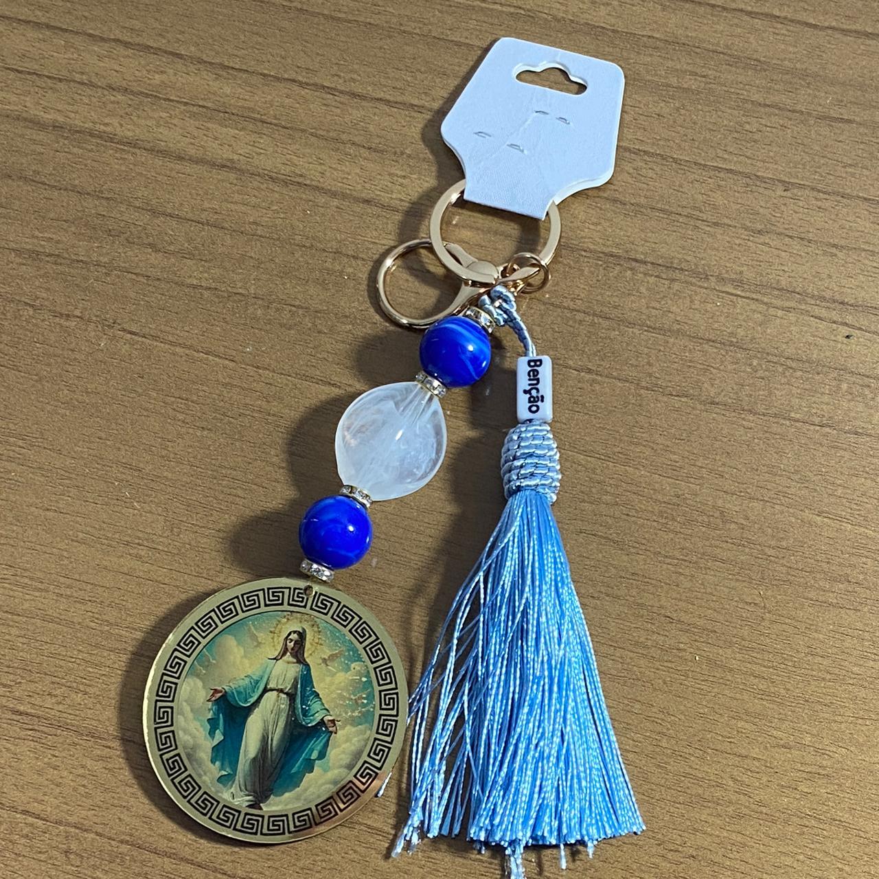 CHAVEIRO DE PEDRARIAS NOSSA SENHORA DAS GRAÇAS EM ACRÍLICO (1 UNIDADE)