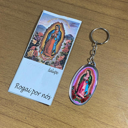 CHAVEIRO METAL OVAL RESINADO NOSSA SENHORA DE GUADALUPE (6 UNIDADES)