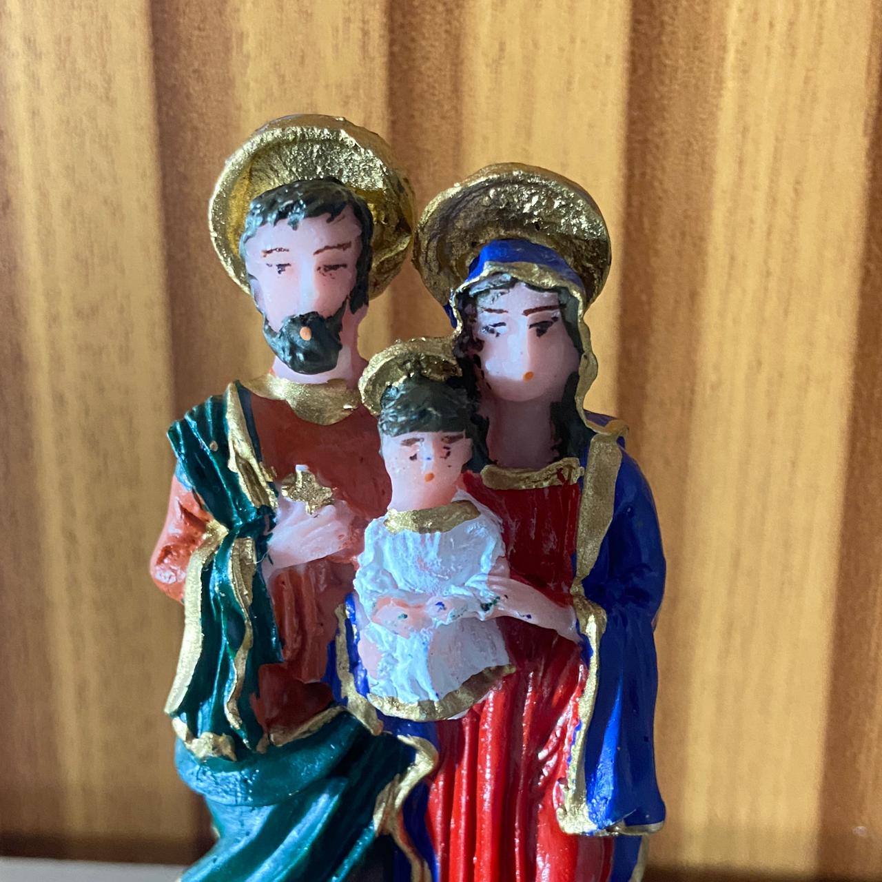 IMAGEM DE RESINA NACIONAL SAGRADA FAMÍLIA 07CM (3 UNIDADES)