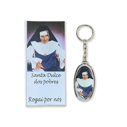 CHAVEIRO METAL OVAL RESINADO SANTA DULCE DOS POBRES  (6 UNIDADES)
