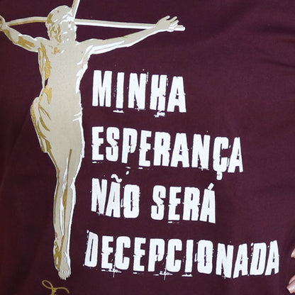 CAMISETA VINHO MINHA ESPERANÇA TAMANHO G (1 UNIDADE)