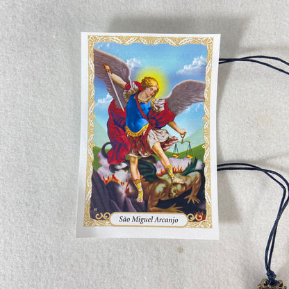 ESCAPULÁRIO DE COURO SÃO MIGUEL (12 UNIDADES)