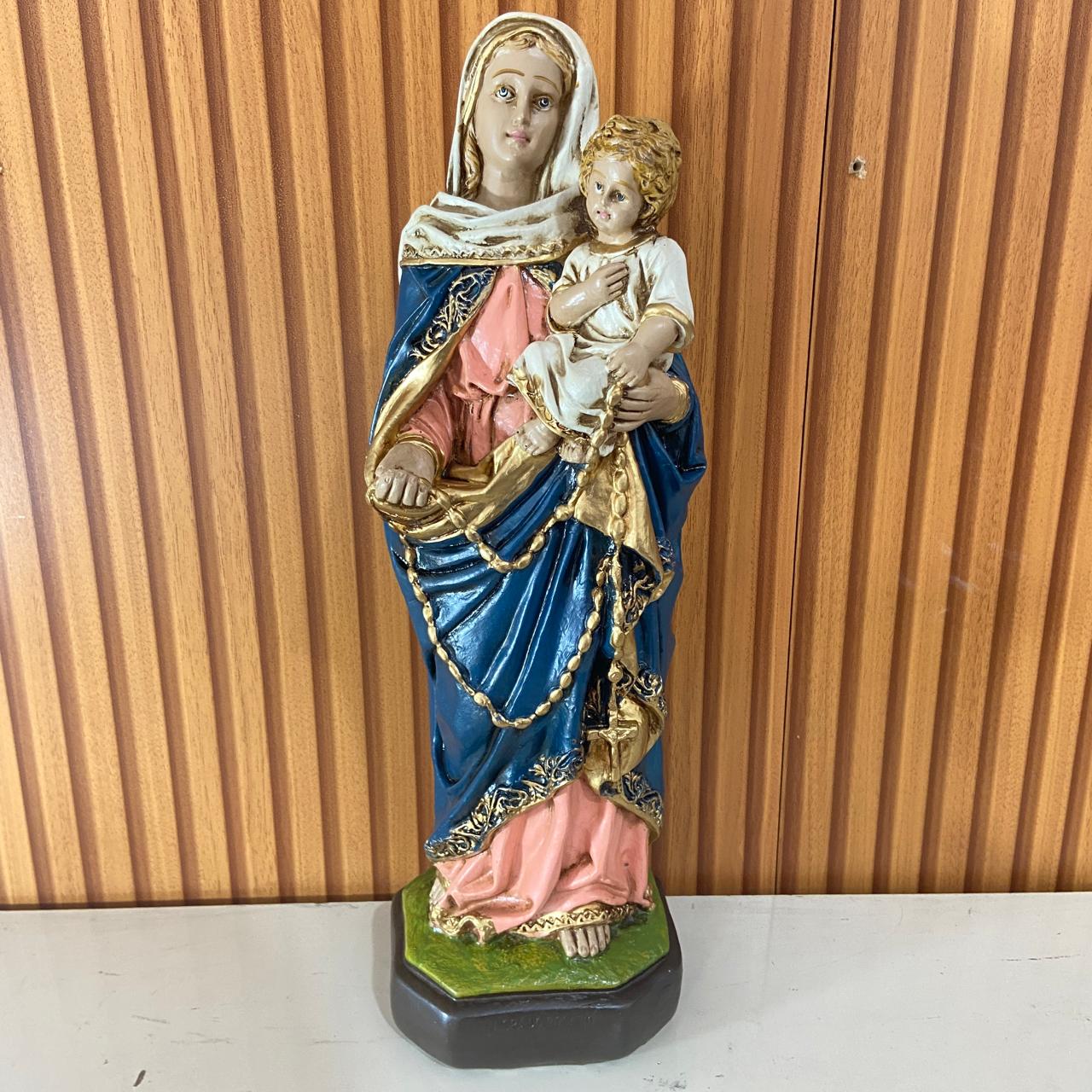 IMAGEM DE GESSO NOSSA SENHORA DO ROSÁRIO 40CM (1 UNIDADE)