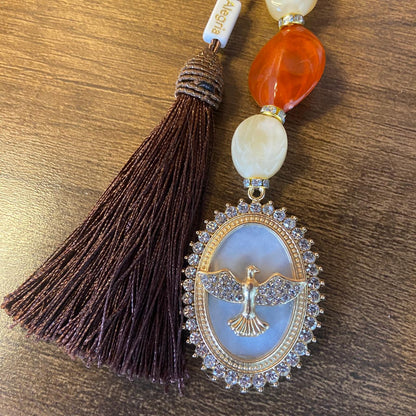 CHAVEIRO DE PEDRARIAS DIVINO ESPÍRITO SANTO COM STRASS MOD3 (1 UNIDADE)