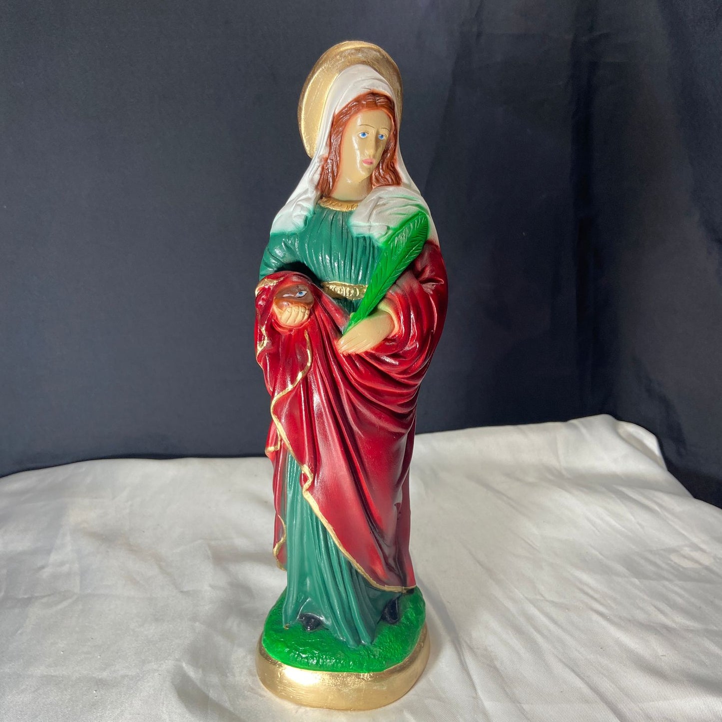 IMAGEM DE GESSO SANTA LUZIA 32CM (1 UNIDADE)